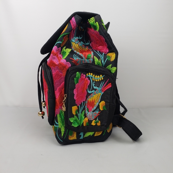 Embroidered floral Mexican Backpack NEW/ mochila‎ Mexicana bordada a mano nueva main image 5